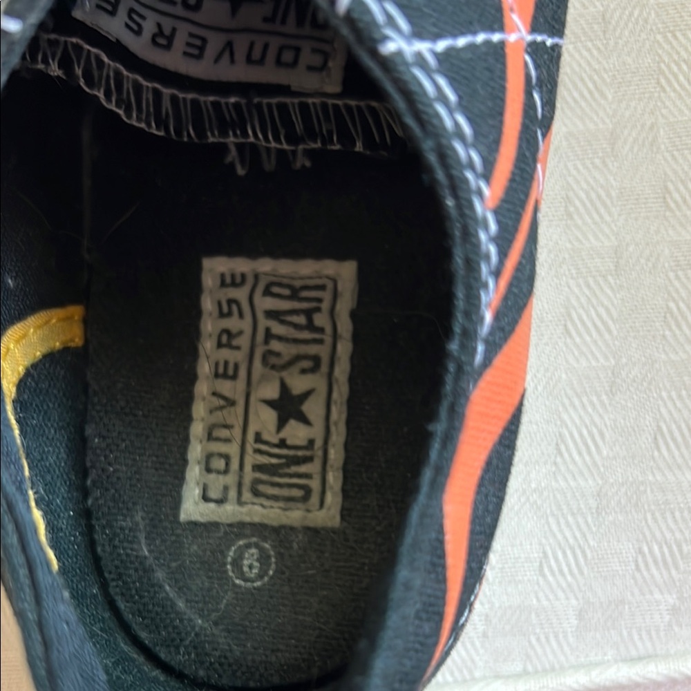 Converse Black Sneakers with Orange and Yellow Flames - Picture 3 of 4